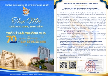 Thư mời cựu học sinh, sinh viên, học viên tham dự các hoạt động kỷ niệm 70 năm thành lập Trường